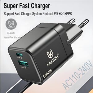 KC-332: EU 35W GaN fast charging with convertible charger and USB-A+C