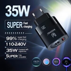 KC-339: EU 35W fast charging with convertible charger and USB-A+C+L