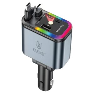 KC-356: 120W fast charger with two C cable and USB-C+A and LED Stable Even on Bumpy Rides