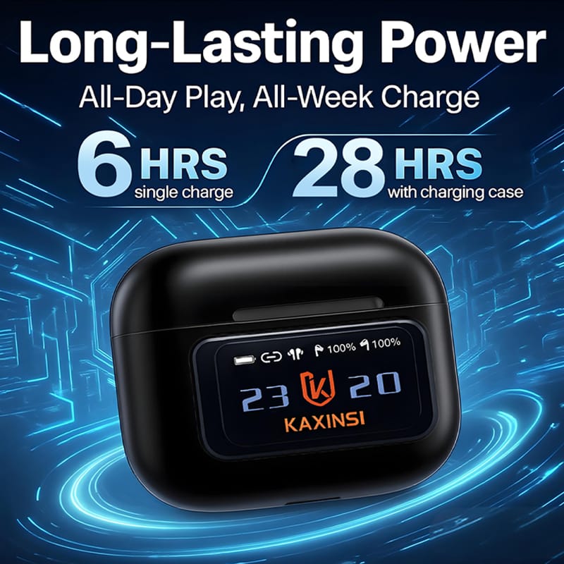 KH-332: V5.4 wireless music earphone with playability screen design