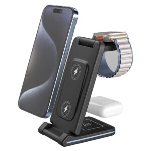 KM-29: 3 In 1 Wireless charging station with foldable design