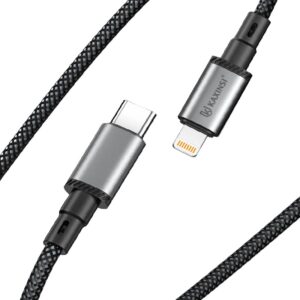 KU-09: 27W Output MAX fast charge Nylon cable with Type-C to Lighting 1meters or 2meters