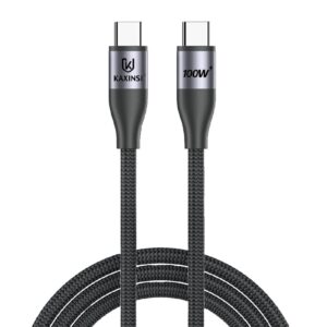 KU-113: 6A Bio-Nylon Braided Fast charger cable with USB-C to USB-C connector