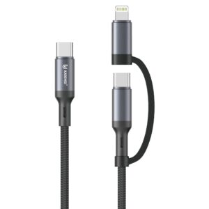 KU-115: 27/66W Multifunctional travel data cable Type-C To Type-C &Lightning