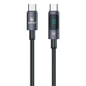 KU-123: 30W LED super fast Bio-Nylon Braided cable with Type-C to Lightning Connector