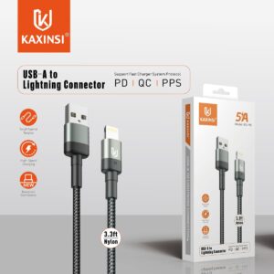 KU-95: 5A USB-A to Lighting Connector Nylon cable